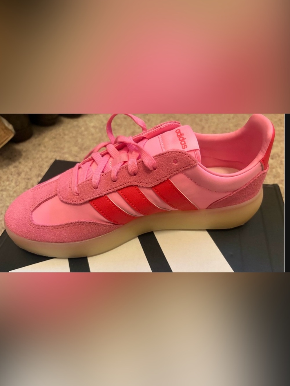 adidas NWT Pink and Red Women's size 8 Sneakers with Gum Sole